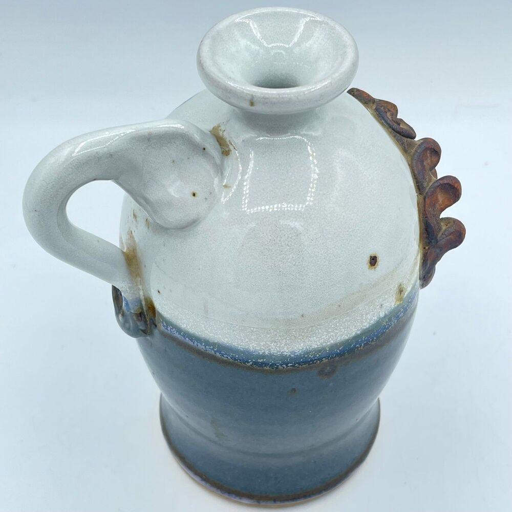 Vintage Signed Chappelle Artisan Pottery Vase Jug Pitcher Old Man Winter Face - Picture 6 of 9